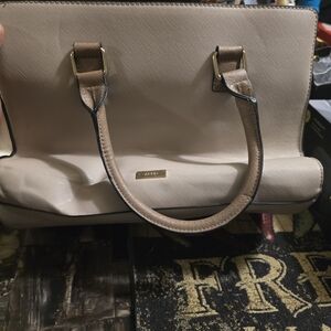 Aldo Beige Satchel with Gold Accents